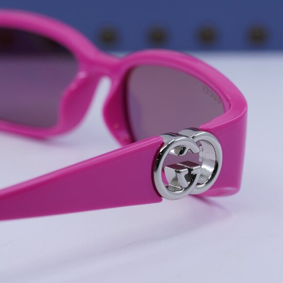 Gucci GG1661S 004 Rectangle Sunglasses - Fuchsia - Picture 5 of 10
